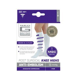 Neo G 18mmHg Anti-Embolism Knee High Compression Stockings DVT (1 Pair)